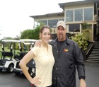 Volunteer Ash and dad Tim at the Mid Pacific Clubhouse in Hawaii