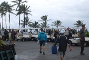Carts lined up for the start of the 3rd Annual APIII Golf Tournament in Hawaii