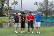 Group shot at the par 3, 6th hole at Mid Pacific Country Club in Hawaii