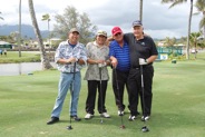 Group shot at the Par 3 on the 6th hole at Mid Pacific Country Club in Lanikai, Hawaii