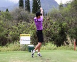 Good follow through on the 11th hole par 3 at Mid Pacific Country Club