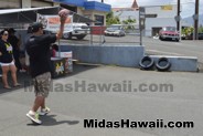 Football challenge at the Drive Out Hunger Kickoff Event Midas Hawaii Oil Change Auto Repair 138