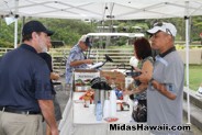 Steve & Phillip share a moment while having lunch at the Midas Hawaii APIII Memorial Golf Tournament 2016 for RMHC