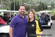Mike Stoebner  from Honda Windward and Dianne Pereira of Midas Hawaii strike a pose at the Midas Hawaii APIII Memorial Golf Tournament 2016 for RMHC